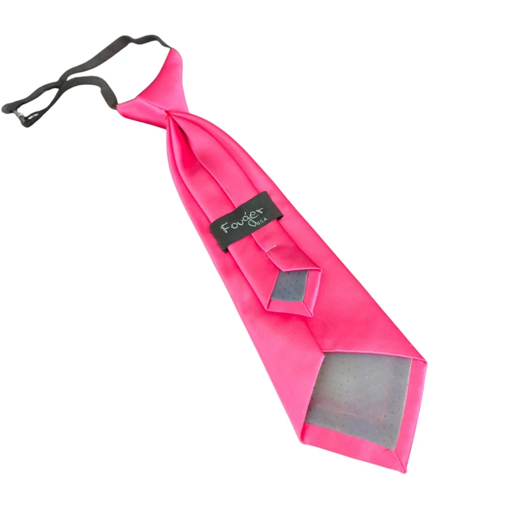 Fouger Hot Pink Adjustable Neck Strap Kids Tuxedo Tie 11in Ages 1-5